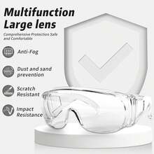 Safety Glasses Over Eyeglasses With Anti-Fog And Scratch Resistant ANSI Z87 Safety Goggles Over Glasses - 1 - View 2