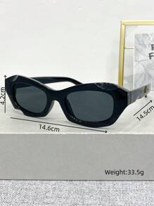 新款复古多边形个性时尚眼镜，男女通用高端简约百搭沙滩派对时尚眼镜，适合日常佩戴 - 彩色 - 查看 9