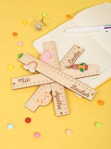 Personalized Custom Cute Cartoon Children's Early Education Teaching Aids Student Learning Supplies Stationery Gift Wooden Ruler School Supplies,Back To School