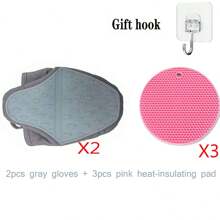 قفاز خبز متعدد الوظائف من السيليكون مع وسادة عازلة للحرارة - قفاز مطبخ مضاد للحرق مناسب للأطباق والصواني والأطباق - إكسسوار ضروري للمنزل