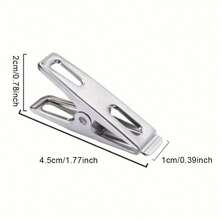 [库存] 10/20/60/100个不锈钢衣夹 - 重型防滑防风金属夹，适用于洗衣、内衣、袜子 - 耐用防锈，室内/室外使用，抓握衣夹，洗衣用品 | 现代服装，衣夹
