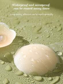 2/10 Pieces Reusable Seamless Silicone Nipple Shields, Invisible Breast Lift Straps, Non-Slip Stickers, Solid Color Bra Accessories, 100% Silicone, Hand Washable, Easy To Clean Bra Accessories, Fits All Bust Sizes High Quality Products Perfect For Summer!