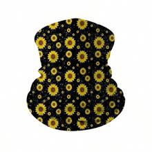 夏季颈部防晒绑腿，多功能徒步登山花卉数码印花莱卡弹力冰丝巴拉克拉法帽，适合户外骑行 - 彩色 - 查看 15