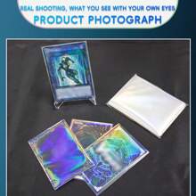 100 Stück Regenbogen Fotoalben - transparente, wasserdichte und staubdichte Kpop & Kartenhüllen, holographisches Folienschild, 61x88mm