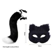 Fox Cosplay Costume Accessories-Fluffys Fox Mask Foxes Tail And Lace Gloves Carnival Party Party Props Halloween