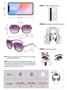 2pcs Retro Square Large Frame Fashion Eyeglasses, Plastic Classic Outdoor Travel Beach Vacation Casual Decoration Daily Wear, Summer UV Protection Unisex - 2PCS Combination Pack B - View 5
