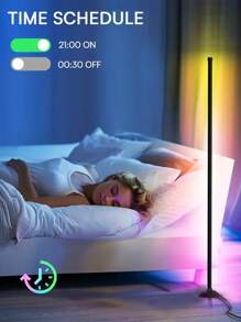 NBBUFF 47 Zoll RGBIC Ecken Stehlampe für Heim-Dekoration, Farbwechsel Ambiente Beleuchtung mit App, Fernbedienung und Steuerbox, Musiksynchronisation, Zeitsteuerung, Eckenlampe für Wohnzimmer-Dekoration, Schlafzimmer und Gaming Zimmer