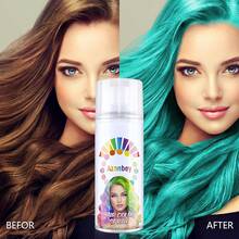 Hair Wax,Temporary Hair Color Wax,Hair Color Dye Pomades,Washable Hair Coloring Natural Hair Strong Style Gel Cream Hair Dye For Party,Hollowen,Cosplay. (Powder Blue, 120ml) - 藍色 - 查看 8