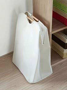 1pc Linen Dirty Clothes Basket Household Dirty Clothes Basket Folding Handpiece Fabric Laundry Basket Bedroom Bathroom Laundry Storage Basket Storage Dirty Clothes Basket Simple Foldable Wooden Handle Storage Basket Large Capacity Doll Toys Foldable Storage Basket