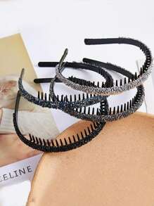 2 Stück/Set vielseitige bunte Strass Haarreife für Frauen, können verwendet werden um lose Haare zu fixieren, geeignet für den täglichen Gebrauch und zum Waschen, verleihen einen modischen und eleganten Touch, Haarband, Haarreifen