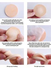 8 piezas de esponjas redondas reutilizables para maquillaje, esponjas suaves y no absorbentes para mezclar maquillaje, herramientas de belleza para maquillaje