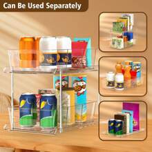 2 Tier Clear Pull-Out Home Organizer, Multi-Purpose Stackable Bathroom Organizer With Dividers, Vanity Counter Tray, Kitchen, Closet Organizers, Cabinet & Storage Container Bins, MultiUse Slide-Out Storage Container