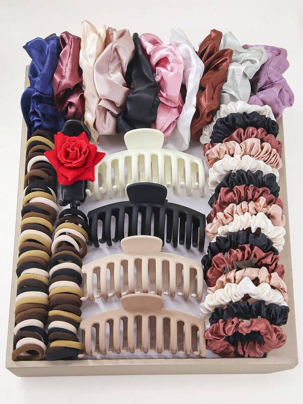 115 pièces Chouchous multicolores mignons en spirale, élastiques à cheveux de princesse pour queues de cheval, chignons, accessoires capillaires durables et non dommageables à haute élasticité. Pinces à cheveux élégantes en os de dragon mat polyvalentes pour un usage quotidien.