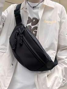 Waterproof Large - Capacity Chest Bag | Minimalist Fashion Design | Perfect For Daily Commute, Travel Adventures, Outdoor Hiking & Streetwear Styles | Lightweight Waist Pack For Men | Ideal For Storing Phones, Wallets, Essentials 2 0s Style Streetwear