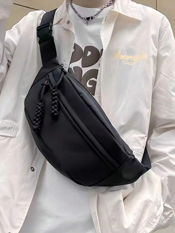 حقيبة صدر كبيرة السعة ومقاومة للماء | تصميم أزياء بسيط | مثالية للتنقل اليومي والمغامرات السفرية والتنزه في الهواء الطلق وأنماط الملابس الشارعية | حقيبة خصر خفيفة الوزن للرجال | مثالية لتخزين الهواتف والمحافظ والمستلزمات الأساسية بأسلوب الملابس الشارعية