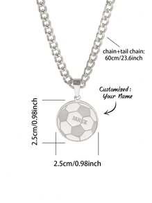 1 Stück personalisierte Halskette in Sportball-Form mit Name, verschiedene Stile, Vatertag, Valentinstag, Geburtstag, Jahrestag, Freunde, Studentenabschluss, Weihnachten, hochwertige Familiengeschenke, geeignet für alle Jahreszeiten