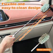 Microfiber Duster, Extendable & Washable Mini Duster, Detachable Handheld Microfiber Cleaning Duster, Extendable Dust Collector, Extendable & Bendable Car Interior Duster, Soft Dashboard & Vent Duster, Cleaning Brush, Suitable For Ceiling Fan, High Ceiling, Blinds, Furniture, Car, Office - Multicolor - View 3