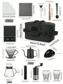 shoxil Set Penyaring Kopi 5/6/7/14/15pcs - Set Lengkap Penyaring Kopi Tuang dengan Filter dan Aksesoris, Cocok untuk Penggunaan di Rumah, Kantor, atau Kafe - V60 - View 5