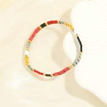 1pc Bohemian Style Colorful Glass Bead Bracelet, Perfect Gift For Men And Women