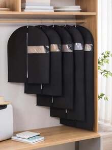 5pcs Transparent Garment Bags, Wardrobe Storage Organizing Bag, Dust Cover For Clothes, Suits, Down Jackets, Home & Dorm Use - Multicolor - View 8