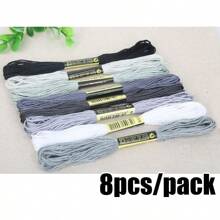 8pcs/Pack Premium Embroidery Floss - Mixed Multi-Color Threads For Cross Stitch, DIY Sewing Projects, Crafts - Needle Art Accessories