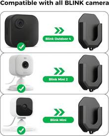 No Drill Ring Indoor Cam Adhesive Wall Mount Bracket, Strong Durable Adhesive Camera Mount Stand Ring Indoor Cam(1st Gen And 2nd Gen) Blink Camera Mount, 2 Pack Mount Bracket - Black - View 2