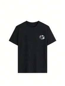 Áo thun nữ tay ngắn cổ tròn in hình cá chép, kiểu dáng thường ngày, thời trang và đa năng, màu đen, thích hợp mặc mùa hè. - màu đen - Xem 2