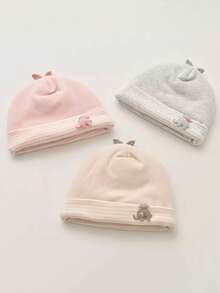 Gorro de 0 a 6 meses para recién nacidos e infantes, gorros de bebé suaves, gruesos y elásticos, adecuados para niñas y niños como accesorio - Multicolor - Ver 7