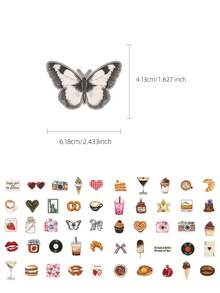 50 piezas Pegatinas estéticas inspiradas en Pinterest para portátil, libreta, funda de teléfono celular, decoración, útiles escolares, vuelta al colegio papelería manualidades libro de sticker estikers - Multicolor - Ver 6
