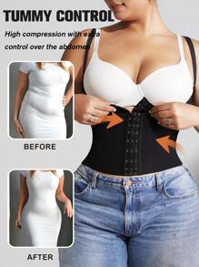 1 pieza Moldeador corporal talla grande para mujer que da forma a la cintura, con sujeción micromodelada de los senos, cierre del vientre y cintura delgada, para mujeres de talla grande
