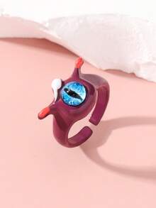 5pcs/Set Cute Monster Ring Set, Dopamine Ring Combo Gift For Couples And Best Friends - Multicolor - View 4