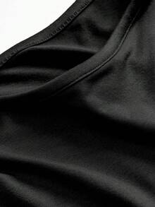 2pcs Women's Pleated Set, Including Round Neck Camisole And Elegant Split Midi Skirt, Slightly Stretchy Knit Fabric 180G