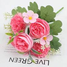 Artificial Flower Bouquet Realistic Flower With Stem And Leaves For Home Wedding Party Table Vase Decor