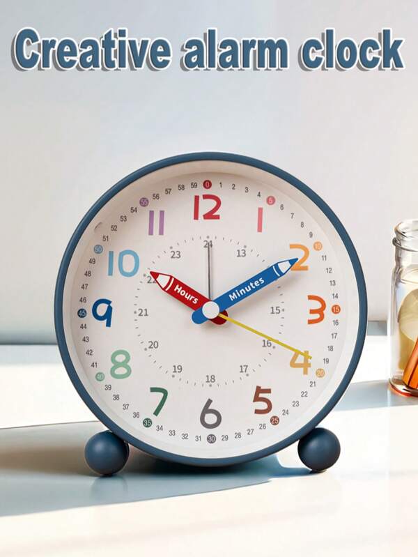 This Stylish Metal Alarm Clock Runs Quietly Without Disturbing Your Rest Or Reading, Making It A Great Choice For Your Bedroom, Office, Living Room Or Student Dormitory. With Its Pencil-Shaped Hands And Stylish Design, It Is An Ideal Back-To-School Gift. 1 AA Carbon Battery (Battery Not Included) Room Decor Bedroom Decor Dormitory Decor Back To School School Decor School Surprise