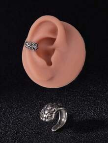 1pc Vintage Creative Distressed Copper Material No Piercing Snake Ear Cuff/Smooth Snake Ear Cuff/Pixiu Ear Cuff/Feather Ear Cuff, Suitable For Men And Women Streetwear, Party, Daily Wear, Random Left Or Right - Snake Ear Clip - View 4