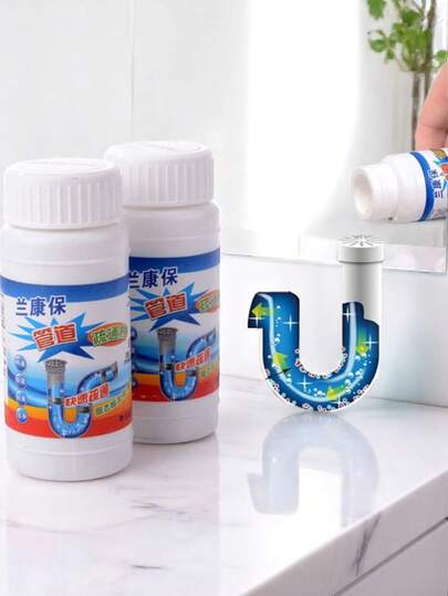 Polvo Destapa caños Limpiador De Desagüe Tuberías 110g Slim Company Para Plomería Eliminador De Residuos Grasas Cabellos Y Prevenir Malos Olores