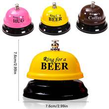 Joivida 1Pc Crisp Sound Vivid Yellow Petite Pink High-End Khaki 3-Inch Diameter Metal Desktop Bell, Anti-Rust Classroom Bell, Used For Restaurants, Cafes, Hotels, Offices, Schools, Bars