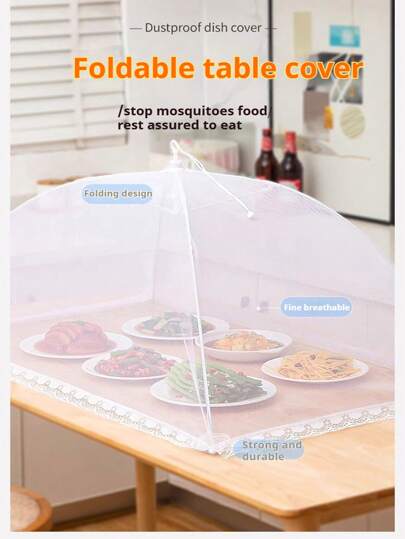 1pc Large Foldable Food Cover Fly Proof Kitchen And Outdoor Camping Food Cover, Feast Insect Proof Food Cover