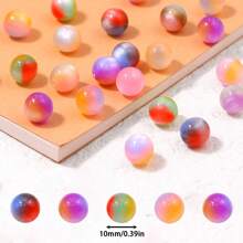 20/30 piezas de cuentas acrílicas arcoíris AB iridiscentes - cuentas espaciadoras redondas, adecuadas para joyería hecha a mano, pulseras y llaveros DIY, materiales para hacer joyas