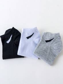 1/5/10/15 Đôi tất ngắn thường ngày Unisex, Đen/Trắng/Xám, Thấm hút ẩm, Tất cổ thấp thoáng khí cho mọi mùa - Nhiều màu - Xem 5
