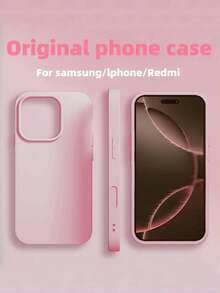 [Minimalista Ins Estético] Funda de teléfono de silicona líquida rosa/roja, compatible con Apple 17 Air/17 Pro/17 Pro Max | Textura suave como las nubes + protección contra golpes de 360° para el gimnasio y uso al aire libre | Compatible con Apple 16/15/14/13/12/11 Pro Max y S25/S24/S23/S22/S21/S20 Series y 14/Redmi Note 14 | Antideslizante y antihuellas | Tacto suave y acabado mate, adecuado como regalo para novia, mejor amiga, Día de San Valentín - Rosa - Ver 3