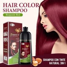 Natural Hair Dye Shampoo 3 IN 1, Hair Color For Gray Hair Coverage, Hair Coloring Shampoo For Women, Color Shampoo Beard Dye For Men, Vegan Ammonia Free Hair Shampoo (BURGUNDY RED) - 紅色 - 查看 2