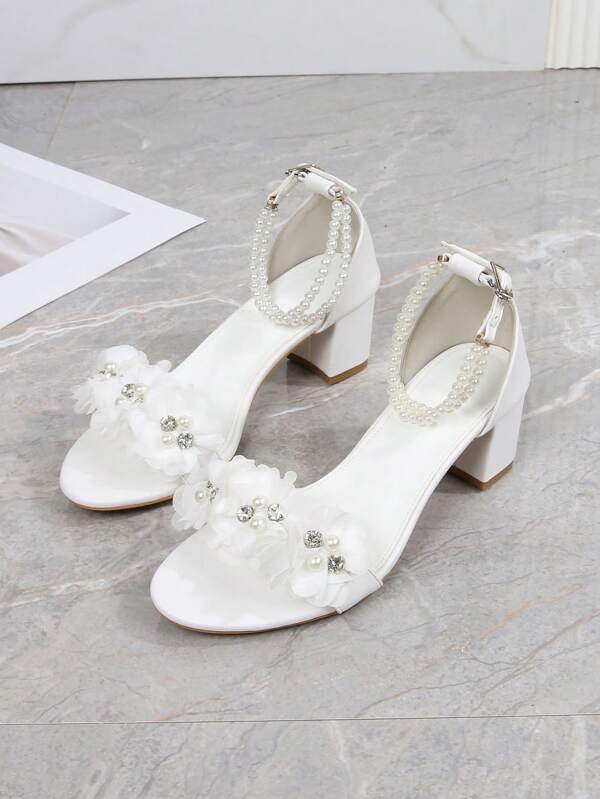 Sandalias casuales de talla grande para mujer con tacón alto, nuevas sandalias de una tira con hebilla y lazo, puntera redonda, suela de goma de tacón medio de 5,5 cm, aptas para uso diario y casual, zapatos versátiles para fiesta/boda, talla 44-45