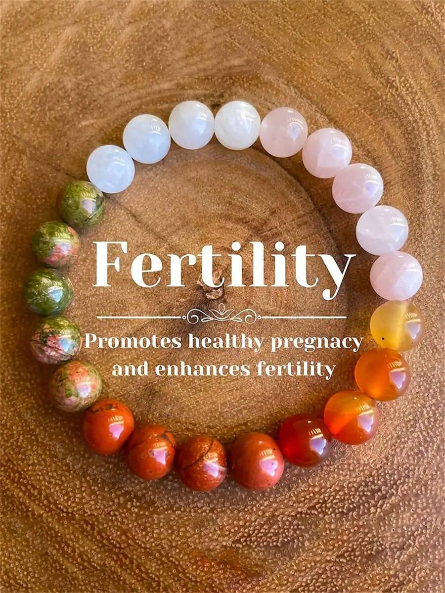 YAUKIA 1 pièce Bracelet perles de pierres naturelles dégradé de couleurs pour femmes, bracelet cadeau exquis en pierres semi-précieuses, bracelet de yoga méditation énergie guérison en cristal - Multicolore - Voir 1