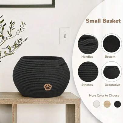 Yiuswoy Cesta de armazenamento redonda clássica - organização doméstica multifuncional para artigos diversos, plantas, brinquedos para animais de estimação e pequenos itens - ideal para banheiro, quarto, sala de estar, varanda, cesta de prateleira decorativa para casa