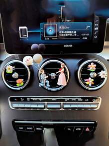 2pcs Cute Couple Doll Decorations For Car Interior, Fit For Dashboard, Air Vent, Display