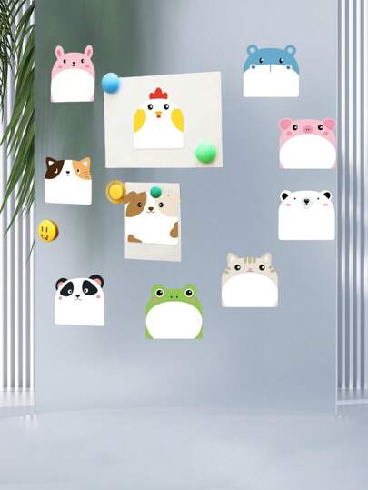 かわいい動物柄メモパッド ステッカー付きメモ帳 12個セット 学用品 学校グッズ