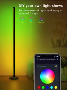 NBBUFF 47 Zoll RGBIC Ecken Stehlampe für Heim-Dekoration, Farbwechsel Ambiente Beleuchtung mit App, Fernbedienung und Steuerbox, Musiksynchronisation, Zeitsteuerung, Eckenlampe für Wohnzimmer-Dekoration, Schlafzimmer und Gaming Zimmer