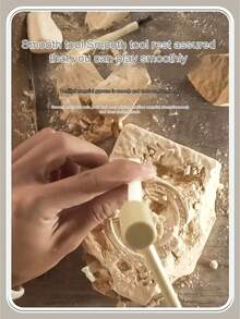 1Pc Dinosaur Fossil Digging Toy (Free Tools) - T-Rex/Triceratops & More, Kids DIY Educational Digging Treasure Toy For Boys Girls