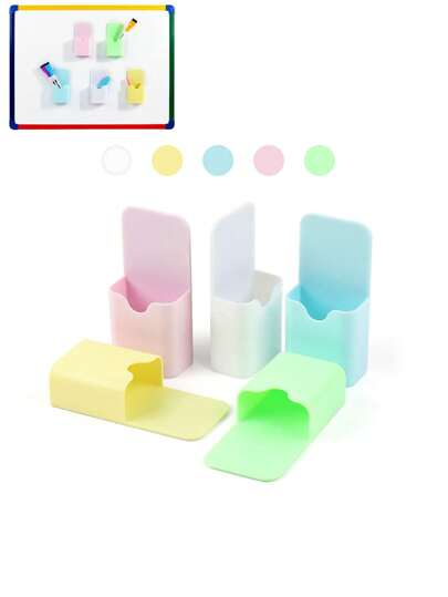 5/1pc Magnetic Storage Container - Stylish And Lightweight Pen And Eraser Organizer For Space Efficiency, - Dual Purpose Whiteboard Accessory For Classroom/Office Decor, Portable Cartoon Storage Box - Teacher/Student Gift Idea